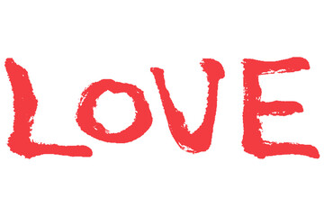 筆タッチのLOVEの文字のイラスト