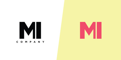 Letter M and I, MI logo design template. Minimal monogram initial based logotype.