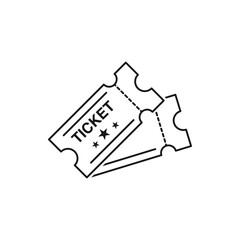 Ticket vector line icon illustration isolated for graphic and web design.