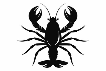 lobster vector silhouette, shrimp icon vector, Sea lobster