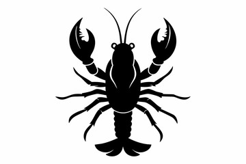 lobster vector silhouette, shrimp icon vector, Sea lobster