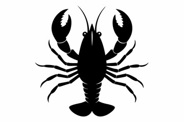 lobster vector silhouette, shrimp icon vector, Sea lobster
