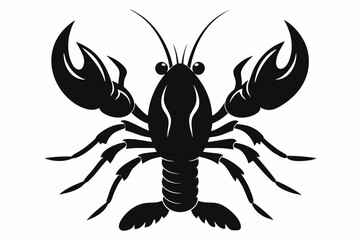 lobster vector silhouette, shrimp icon vector, Sea lobster