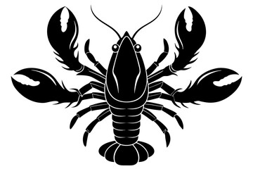 lobster vector silhouette, shrimp icon vector, Sea lobster
