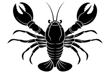 lobster vector silhouette, shrimp icon vector, Sea lobster