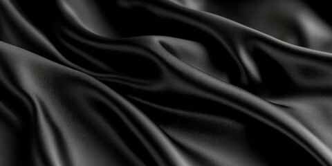Black Satin Fabric Abstract Texture