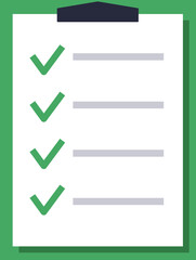Clipboard icon. Checklist icon. Flat style.