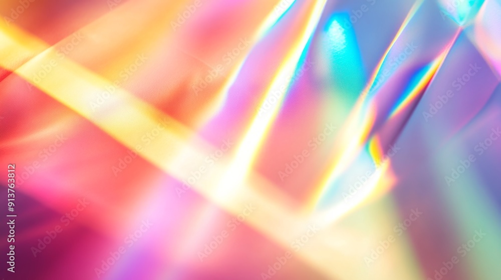 Poster blurred rainbow light overlays create a vivid abstract background suitable for artistic applications