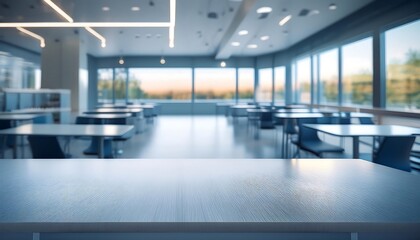 The table on for product promotion is in the background of restaurants, showcases, advertisements.