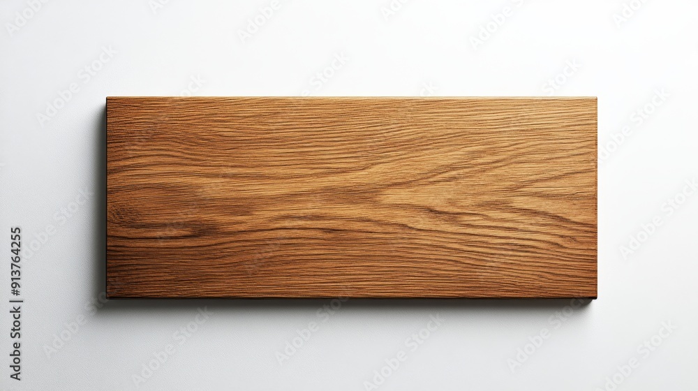 Poster a closeup view of a blank wooden sign set against a pristine white background, perfectly highlightin