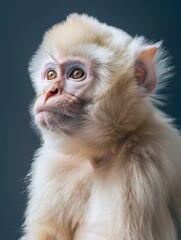 Obraz premium Albino monkey. Studio photography of an ape in white color.
