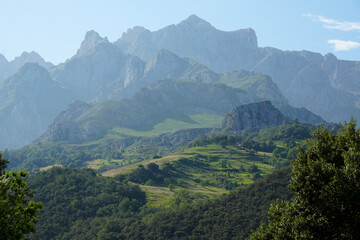 The Picos de Europa Peaks of Europe are a mountain range extending for about 20 km (12 mi), forming part of the Cantabrian Mountains in northern Spain