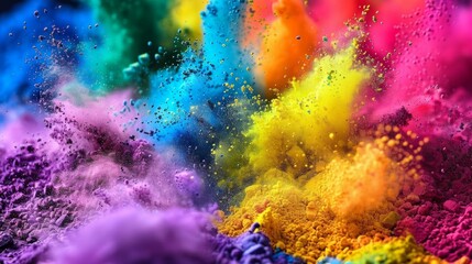 Obraz premium Vibrant Colors of Holi Festival Celebrated in Urban Setting During Spring Season