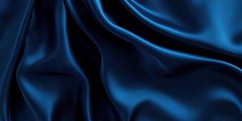 Fototapeta premium Elegant Blue Silk Fabric Background