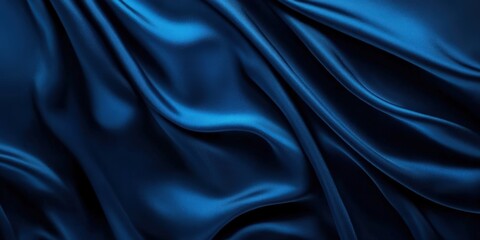 Fototapeta premium Blue Silk Fabric Draped Abstract Background