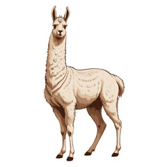 Naklejka premium Beige Llama Illustration