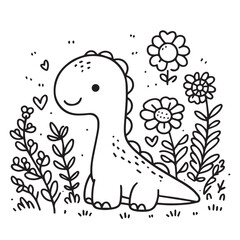 cartoon animal illustration for children's coloring book