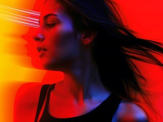 Chromatic Cinematic Film Photography Of A Motion Blur Beautiful Woman