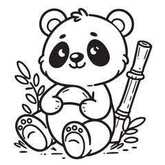 cartoon animal illustration for children's coloring book