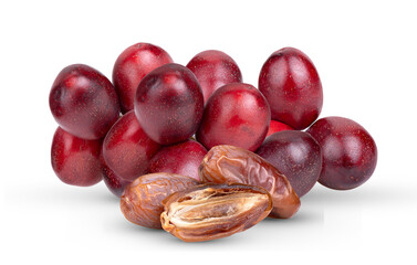 red raw date palm isolated on transparent png