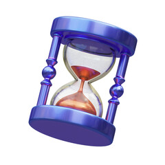 purple hourglass 3d illustration