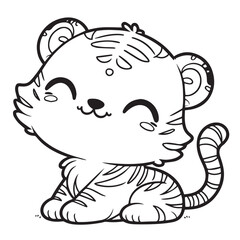 cartoon animal illustration for children's coloring book