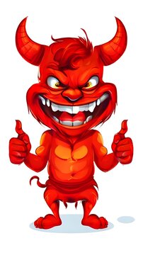 funny devil on white background