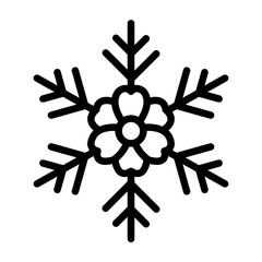 Frost Flower Vector Line Icon Design