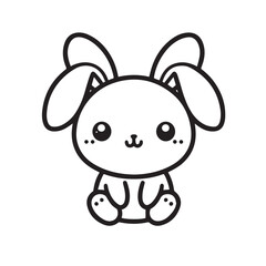 cartoon animal illustration for children's coloring book