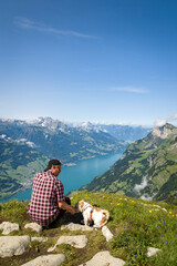 during a hike with my Jack Russel terrier Arusha we enjoy these beautiful scenery in swiss mountain
