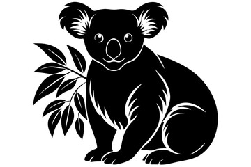 
Koala vector silhouette, Koala svg, Koala bear icon 
