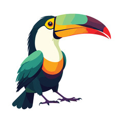Colorful Toucan with Vibrant Beak Illustration