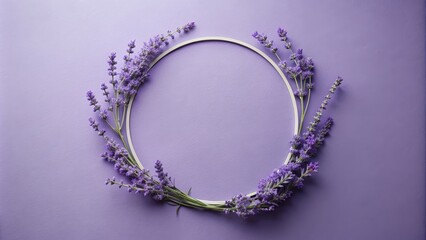 Obraz premium Floating circle on lavender texture , harmony, shapes, colors, peaceful, serene, abstract, minimalist, tranquil, balance