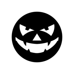 Halloween face icon vector. Scary face illustration sign. Funny Face symbol. Pumpkin face logo.