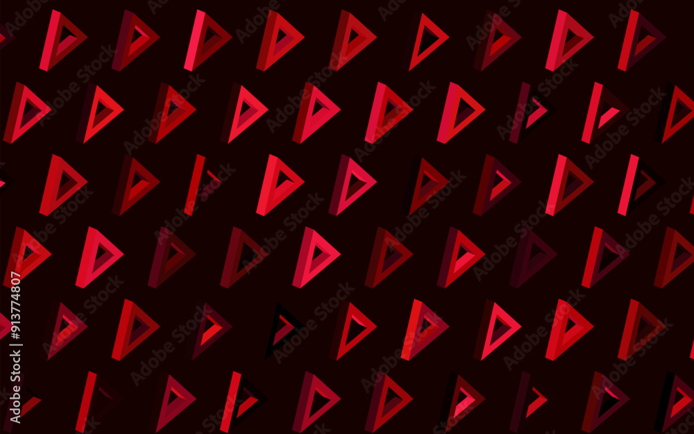 Poster dark pink, red vector texture with triangular style.