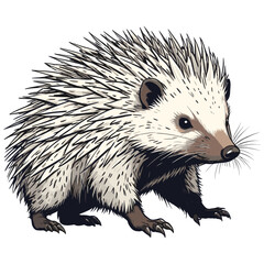 Detailed Illustration of a Hedgehog