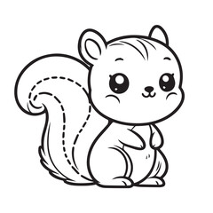 cartoon animal illustration for children's coloring book