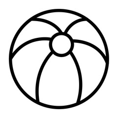 Beach Ball Vector Line Icon Design