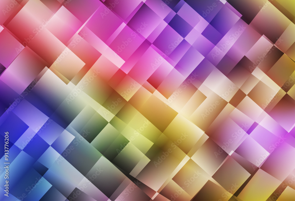 Poster light multicolor vector pattern in square style.