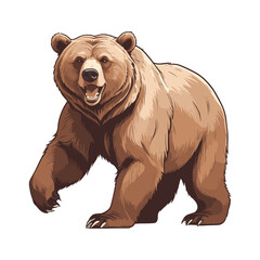 Fierce Grizzly Bear Illustration