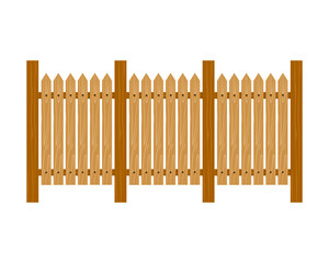 Wooden fence cartoon style element