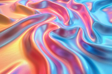 Rainbow foil iridescent background with holographic colors blending in an abstract blur