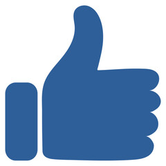 Thumbs up social media like icon isolated on white background.