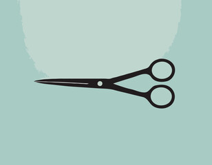 Vector scissors with cut lines 
