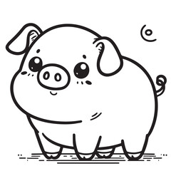 cartoon animal illustration for children's coloring book