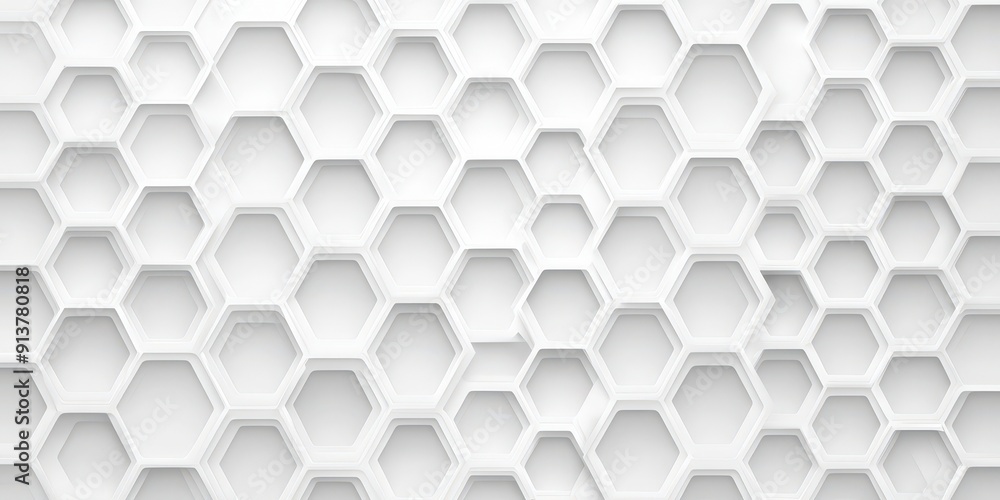 Poster abstract hexagon pattern white background