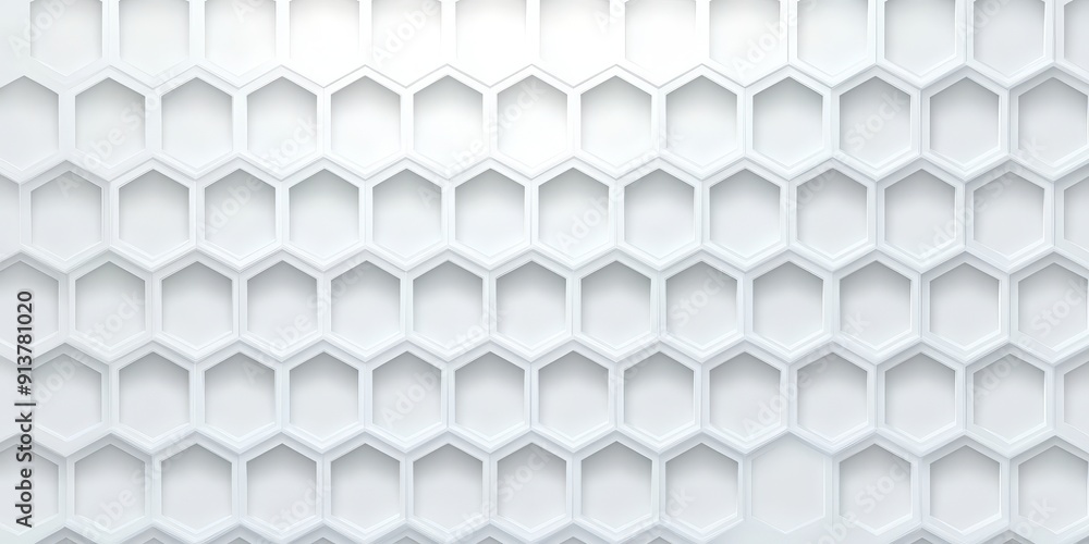 Sticker Abstract White Hexagon Pattern Background