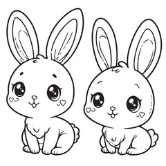 cartoon animal illustration for children's coloring book