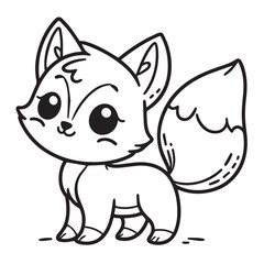 cartoon animal illustration for children's coloring book