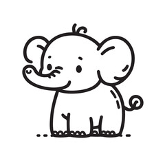 cartoon animal illustration for children's coloring book